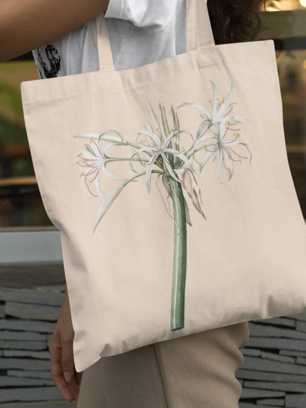Poison Bulb Vintage Floral Print Graphic Canvas Tote Bag